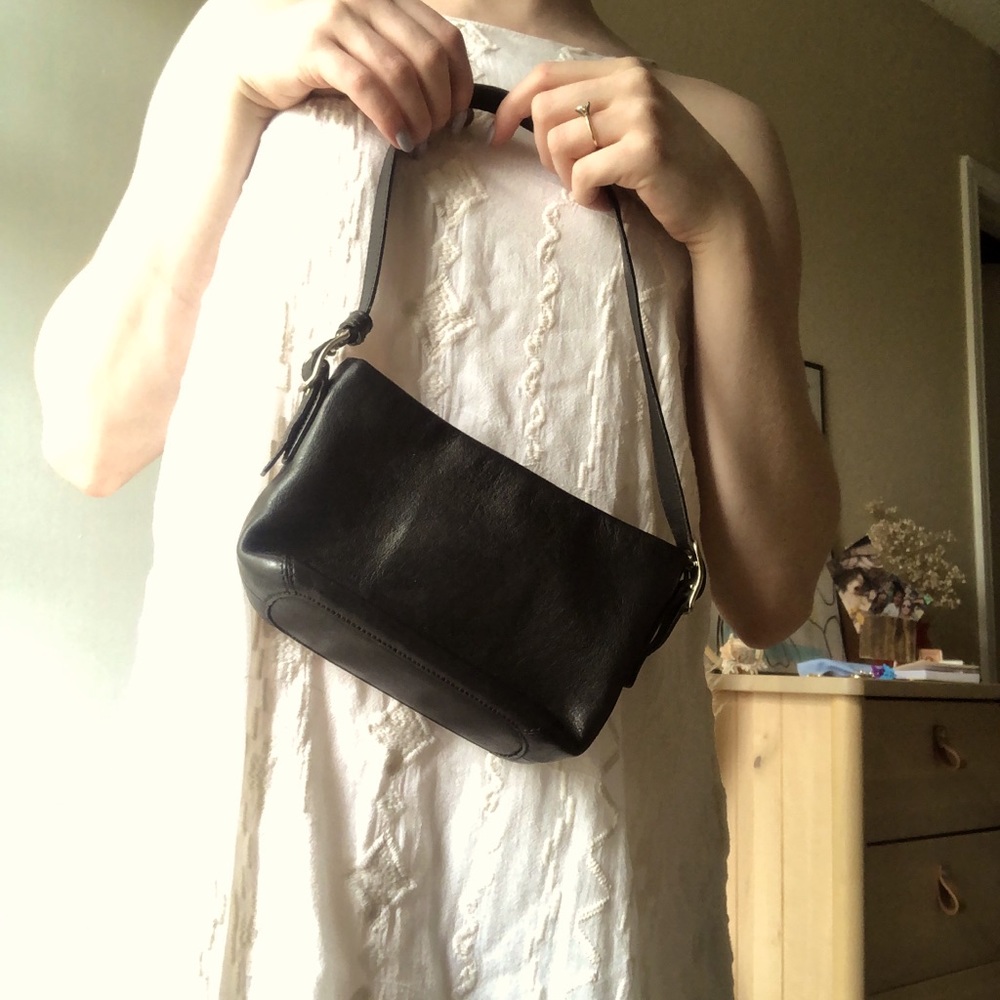 Little black leather Coach purse